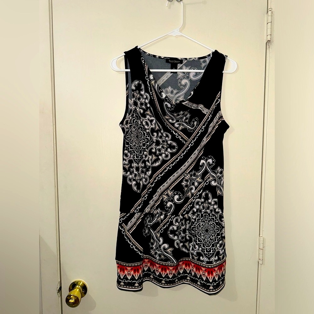 White House Black Market Tunic Top Women's Sz M Sleeveless Elastic Waist Blouson